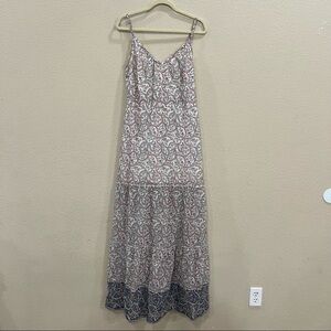 Oui Collection Womens Floral Multi Tiered Maxi Dress Sz 40 Boho Coastal Beachy